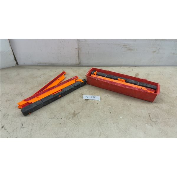 Collapsible Emergency Warning Triangle Set with Red Storage Case