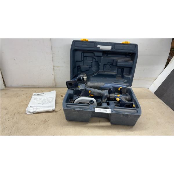 Mastercraft 14.4V Cordless 4-Piece Combo Kit with Drill, Circular Saw, Reciprocating Saw