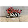 Image 1 : Coors Light Embossed Metal Cutout Advertising Sign, 14 × 20”