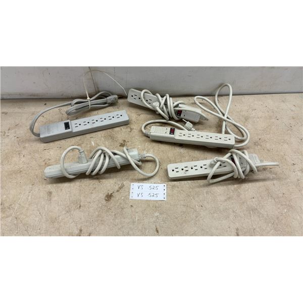 Five Power Strips, 6-Outlet Surge Protectors
