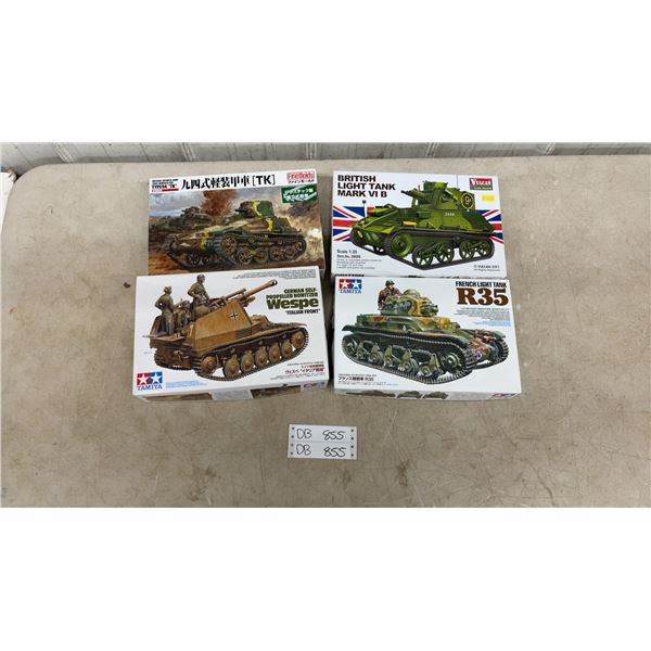 1:35 Scale Tank Model Kits: Fine Molds Type 94, Vulcan Mark VI B, Tamiya R35 and Tamiya Wesley “