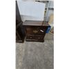 Image 5 : Traditional Dark Wood 5-Drawer Chest of Drawers 54”×38”×19” and 2-Drawer Nightstand With Brass