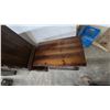 Image 7 : Traditional Dark Wood 5-Drawer Chest of Drawers 54”×38”×19” and 2-Drawer Nightstand With Brass