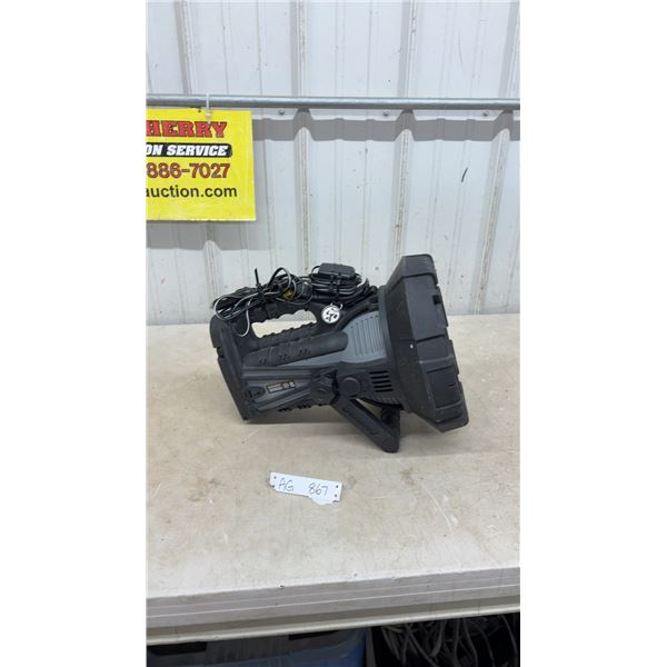 Hand-Held Automotive/Utility Spotlight with LED and Halogen Beams, 8” Lens 11” Diameter