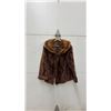Image 1 : Vintage Brown Fur Jacket with Contrasting Collar and Satin Lining - Size Medium
