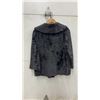 Image 6 : Vintage R. Santa Furs Winnipeg Black Fur Jacket with Blue Patterned Satin Lining - Size Medium