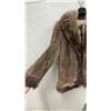 Image 2 : Vintage Brown Fur Jacket with Shawl Collar - SIze Medium
