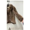 Image 3 : Vintage Brown Fur Jacket with Shawl Collar - SIze Medium