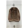 Image 7 : Vintage Brown Fur Jacket with Shawl Collar - SIze Medium