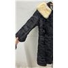 Image 2 : Vintage Black Fur Coat with Cream Mink Collar - Size Medium