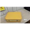 Image 7 : Vintage Yellow Hard-Shell Suitcase and Brown Mink Fur Hand Muff