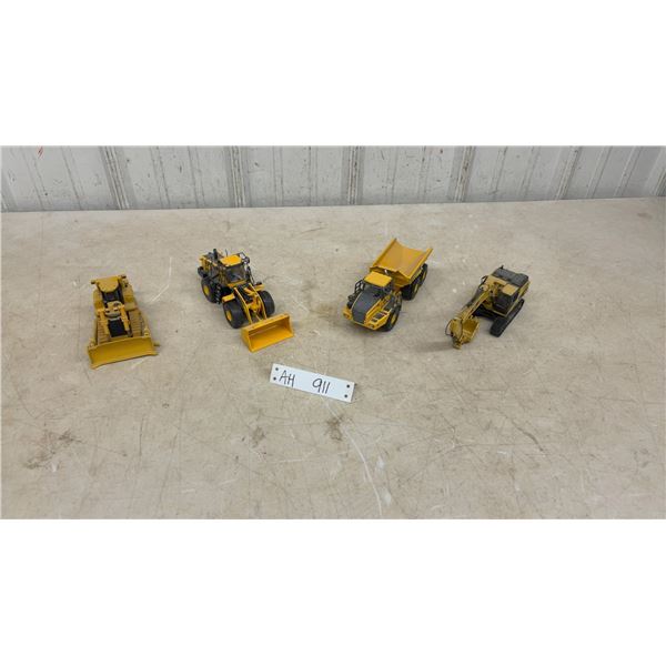 Caterpillar Excavator, Wheel Loader, Bulldozer, and John Deere Dump Truck Models