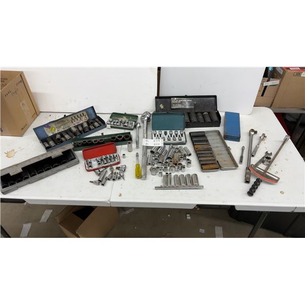 Assorted Socket Sets, Ratchets, Impact Sockets, Torque Wrench
