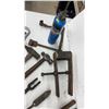 Image 10 : Assorted Hand Tools: Pipe Wrenches, Adjustable Wrench, Files, Chisels