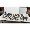 Image 1 : Assorted Hand Tools: Pipe Wrenches, Adjustable Wrench, Files, Chisels