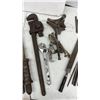 Image 4 : Assorted Hand Tools: Pipe Wrenches, Adjustable Wrench, Files, Chisels
