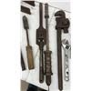 Image 5 : Assorted Hand Tools: Pipe Wrenches, Adjustable Wrench, Files, Chisels