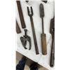 Image 6 : Assorted Hand Tools: Pipe Wrenches, Adjustable Wrench, Files, Chisels