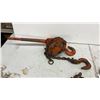 Image 2 : Vintage Lever Hoist, Block and Tackle Pulleys, and Chain with Hook