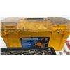 Image 2 : Mastercraft Poly Tool Box (Has Broken Latches) with Assorted Hand Tools, Drill Bits