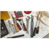 Image 5 : Mastercraft Poly Tool Box (Has Broken Latches) with Assorted Hand Tools, Drill Bits