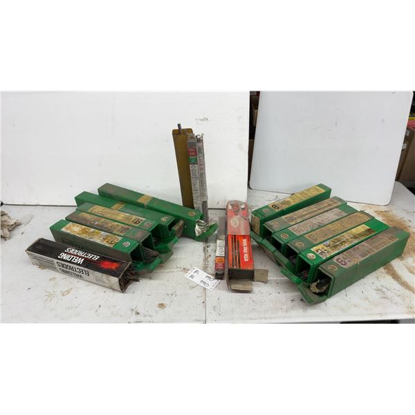 Assorted Welding Electrodes: Lincoln Electric, Hobart, and Unbranded Welding Rods