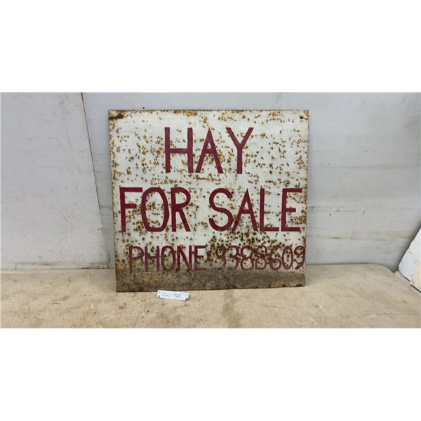Hand-Painted Heavy Duty Metal "Hay for Sale" Sign, 24 × 27”
