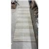 Image 2 : Three Rugs: Grey Geometric, 36 × 47” Floral Oval, 36 × 60” and Beige Striped Runner, 30 1/3 × 92”
