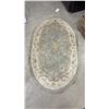 Image 4 : Three Rugs: Grey Geometric, 36 × 47” Floral Oval, 36 × 60” and Beige Striped Runner, 30 1/3 × 92”