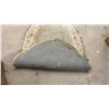 Image 6 : Three Rugs: Grey Geometric, 36 × 47” Floral Oval, 36 × 60” and Beige Striped Runner, 30 1/3 × 92”