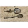 Image 4 : Antique Cast Iron Sad Iron with Wooden Handle and Rest, Spoon, Victoria Trap