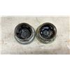 Image 2 : Pair of Vintage Triumph Motor Company Threaded Wheel Bearing Grease Dust Caps with TL Monogram