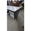 Image 3 : Mid-Century Metal Office Desk with Laminate Top and Five Drawers 30”×54”×30” tanker executive