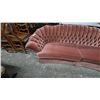 Image 2 : Mid century 1958-1965. Hotel regency Velvet Curved Two-Seater Sofa With Tufted Back and Braided