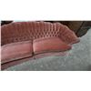 Image 3 : Mid century 1958-1965. Hotel regency Velvet Curved Two-Seater Sofa With Tufted Back and Braided