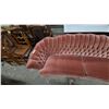 Image 5 : Mid century 1958-1965. Hotel regency Velvet Curved Two-Seater Sofa With Tufted Back and Braided