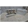 Image 1 : Vintage New Home Super Auto Sewing Machine with Hard Plastic Carrying Case