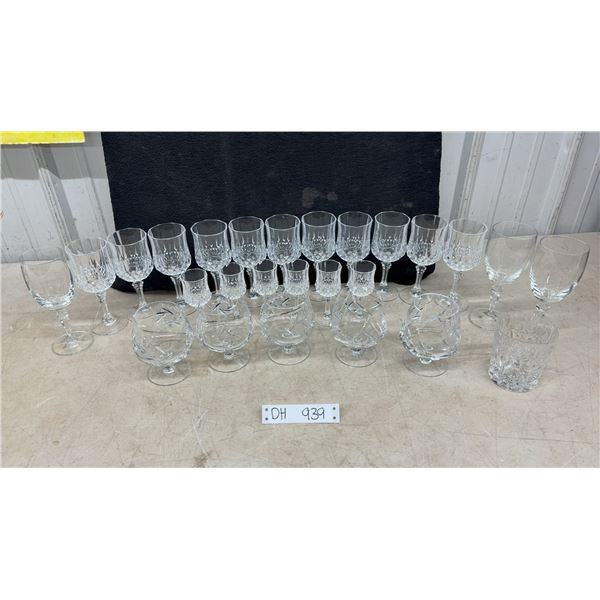 Crystal Glasses and Whiskey Glass