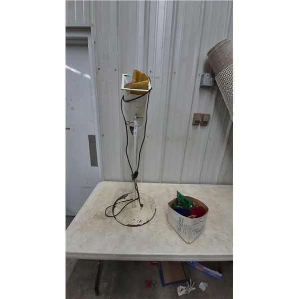 Vintage Floor-Standing Therapeutic Infrared Heat Lamp with Colored Bulbs and Adjustable Pole