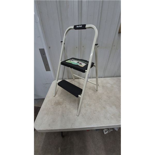 Cosco Easy-Reach 2-Step Folding Step Stool, Cream Frame with Black Steps