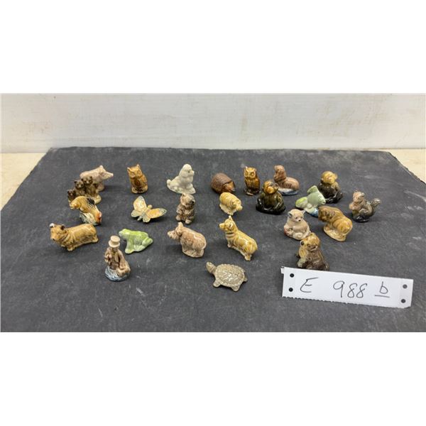Collection of Wade Whimsies Miniature Porcelain Figurines, 24 Pieces