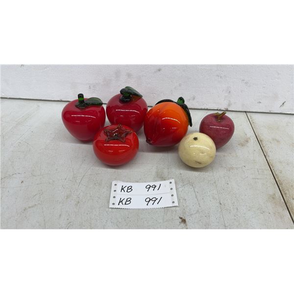 4 Glass Fruits, and 2 Stone Fruits