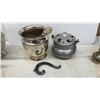 Image 6 : Assorted Silver-Toned Metalware: Ronson Decanter Lighter, Sig Swiss Plate, Teapot