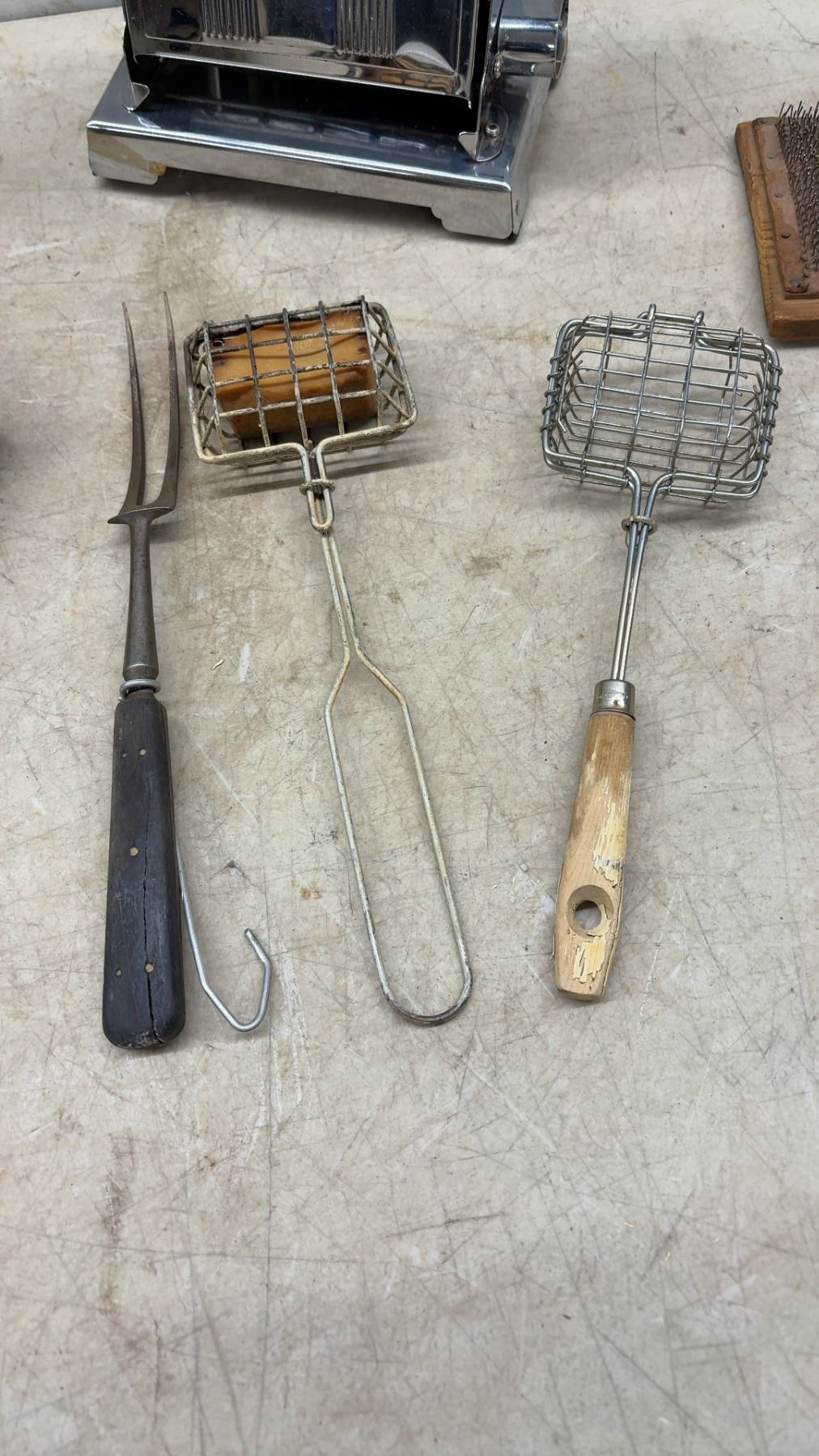 Vintage Chrome Turnover Electric Toaster, Missing Cord, Wool Carders ...