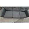 Image 2 : Contemporary Three-Seater Sofa with Grey Heathered Upholstery and Button-Tufted Back. 81”