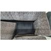 Image 5 : Two-Seater hide a bed with Brown and Grey Woven Geometric Pattern Upholstery and Rolled Arms
