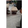 Image 5 : Shermag Glider Chair and Ottoman Set with Dark Wood Frame and Tan Cushions