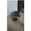 Image 3 : Round Wood Fluted Drum Accent End Table with Glass Top and Storage Cabinet 21” High 19” diameter