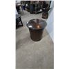 Image 4 : Round Wood Fluted Drum Accent End Table with Glass Top and Storage Cabinet 21” High 19” diameter