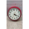 Image 2 : Assortment of Clocks Including Retro Looking Red Wall Clock, Marble Desk Clock, Metamec Mantel
